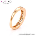 15078 Wholesale fashion women jewelry simple design plain copper alloy finger ring pave white zircon